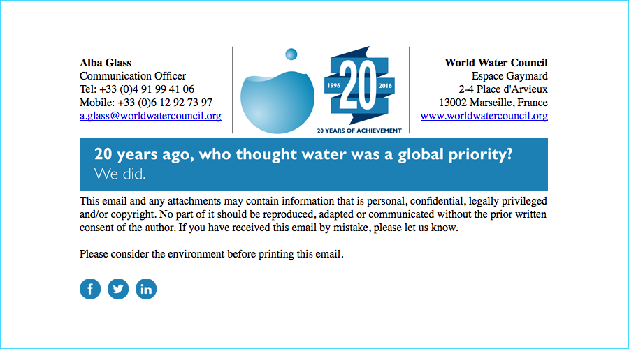 World Water Council - 20th Anniversary Identity